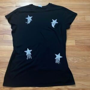 Arula- Shining Star Fringe Rhinestone‎ TShirt Dress Women’s Plus Size X (XL)